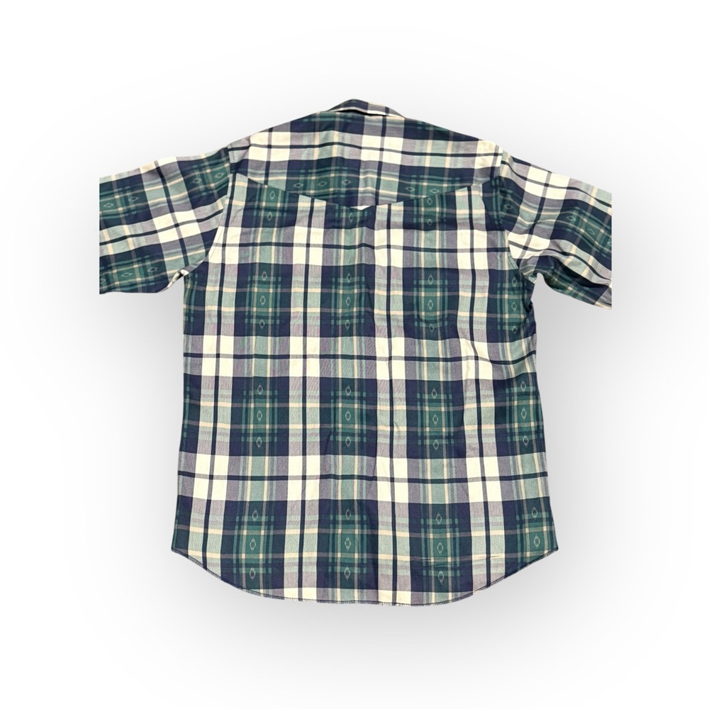 Roper Men’s Western Pearl Snap Cowboy Shirt Sz XL Rodeo Navy/Green Plaid Pocket​ - Picture 5 of 8